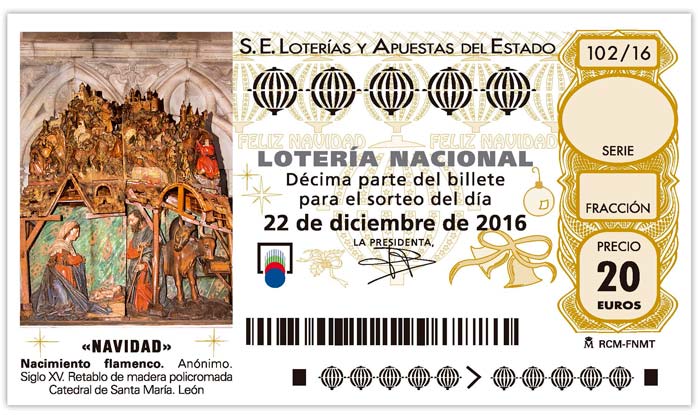 Decimo de la Lotería de Navidad 2016